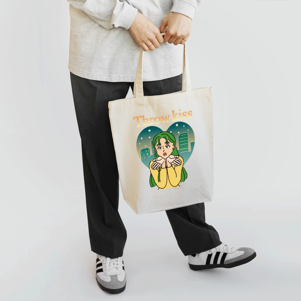 TSUKIKOU SHOP の投げキッス女の子 Tote Bag