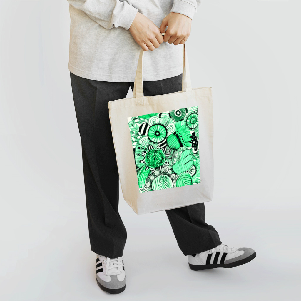 Kissy SmileyのKissy@Smiley/緑色の花 Tote Bag