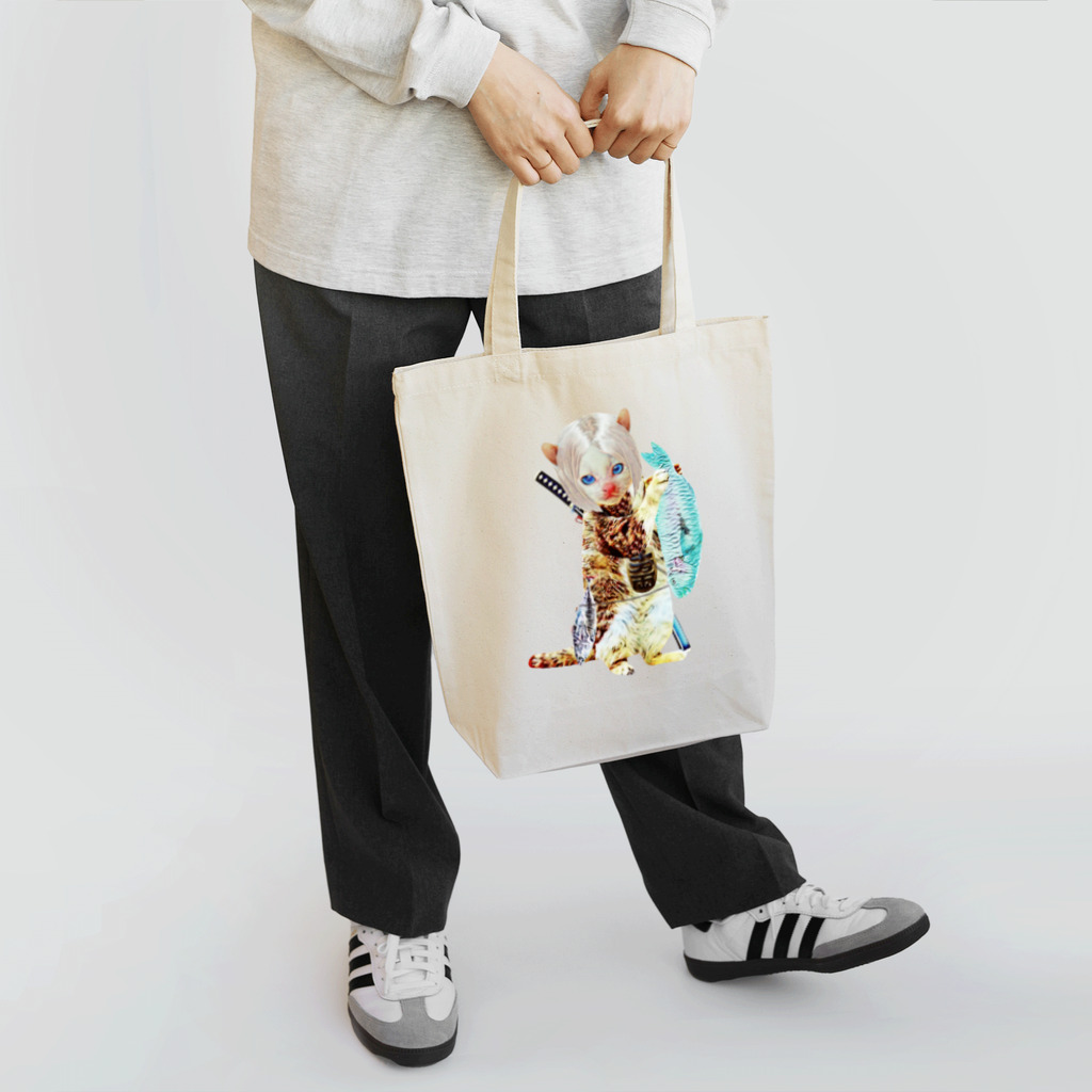 Rock catのCAT GIRL 大漁 Tote Bag