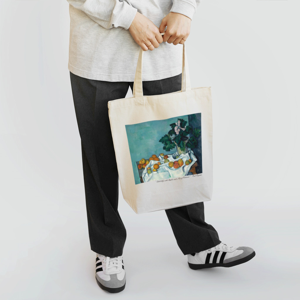 SONOTENI-ARTの017-007　ポール・セザンヌ　『リンゴとサクラソウの鉢のある静物』　トートバッグ/ビッグシルエットTシャツ トートバッグ