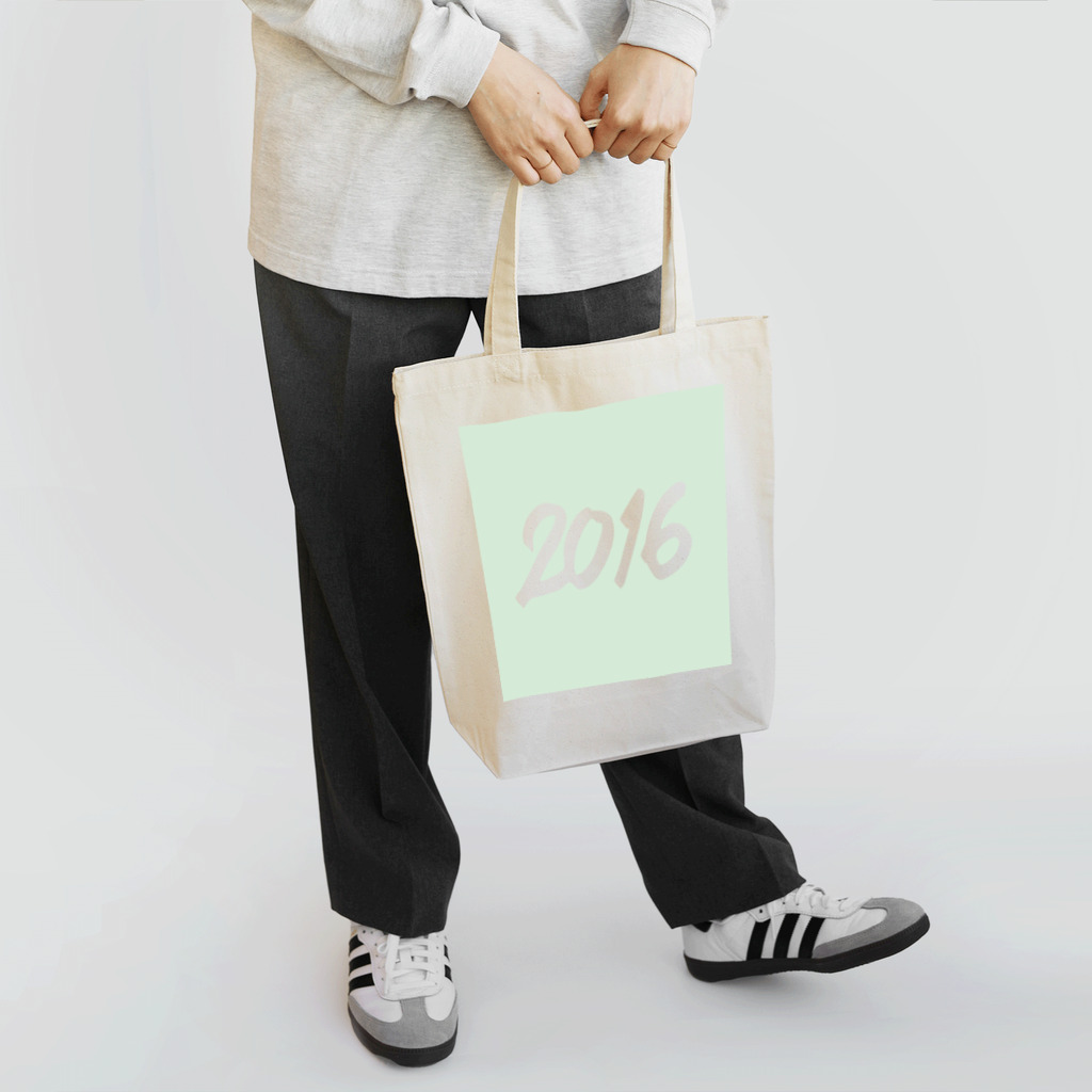 HAPPY 2016の2016正月グッズ SQUARE FRESH GREEN Tote Bag