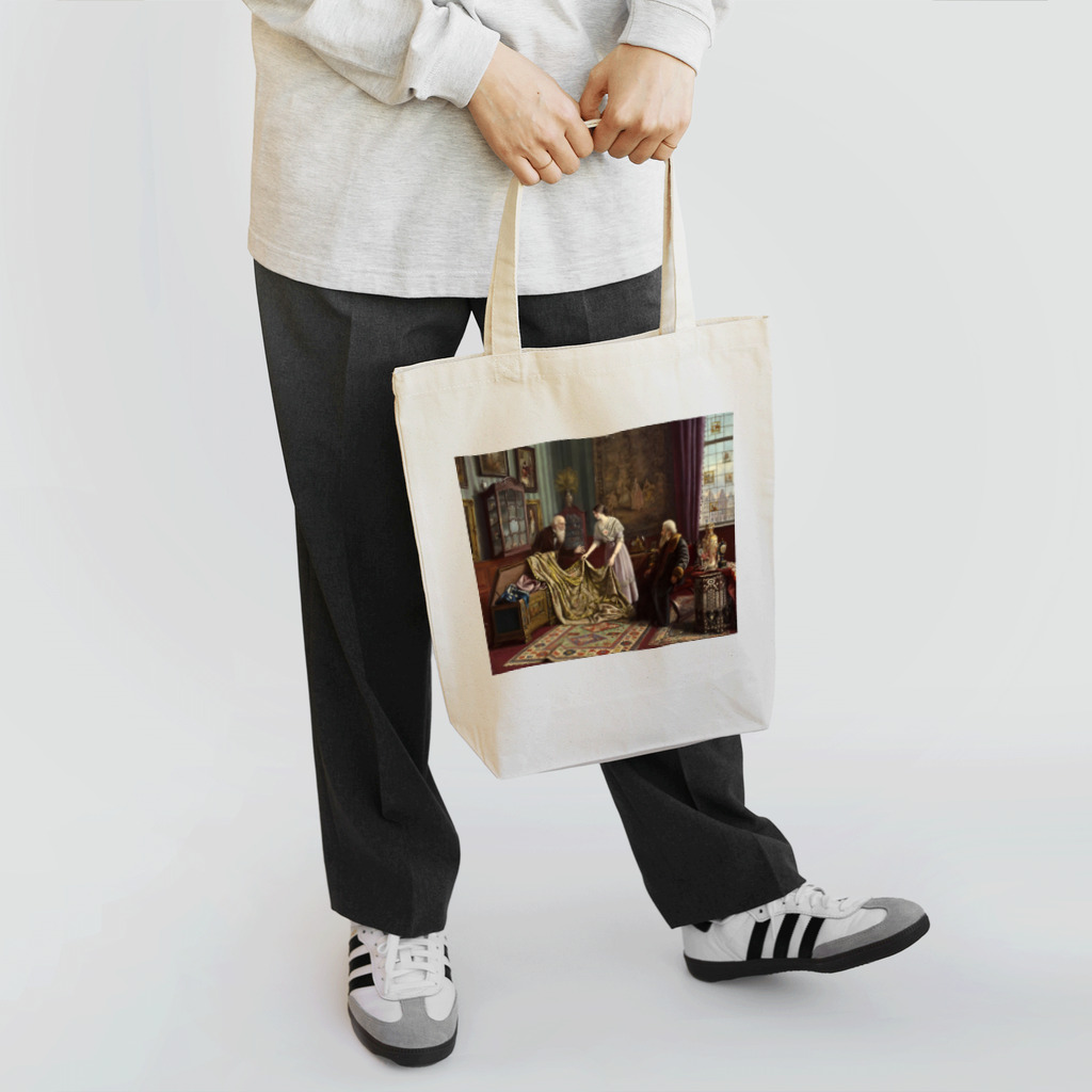 世界の絵画アートグッズのカール・ヨハン・シュぺルター 《アンティーク・ディーラーの店で》 トートバッグ