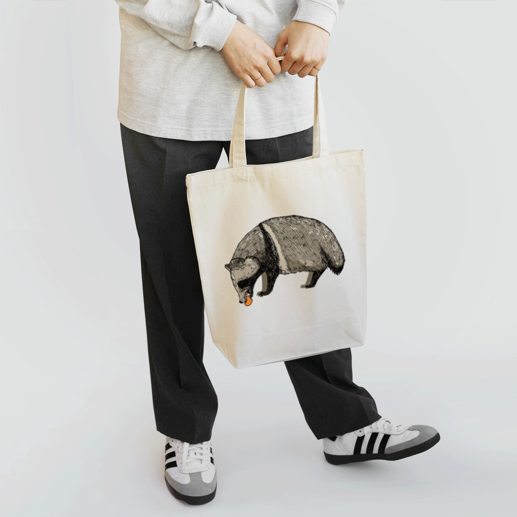 どんすけの柿を食べるタヌキ Tote Bag