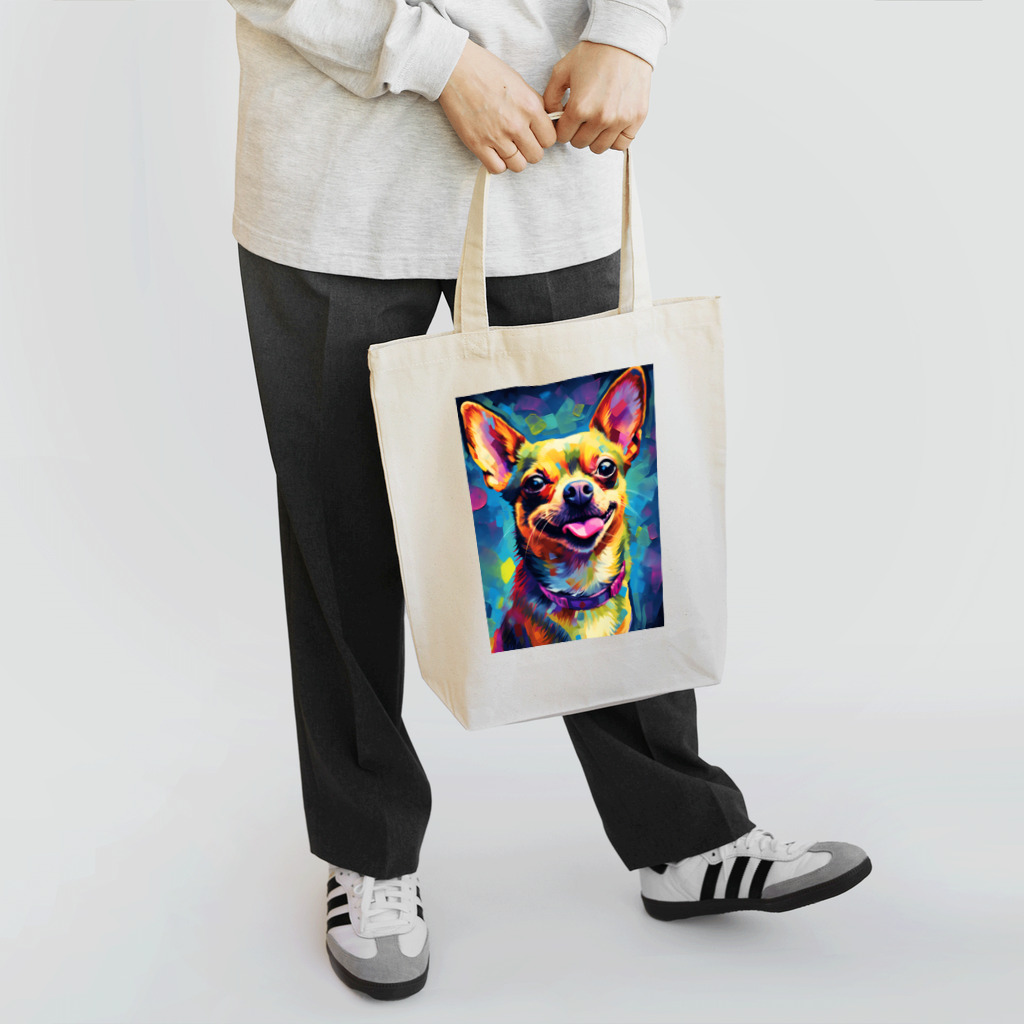 Nananas_webyasanのカラフルアートなチワワ犬 Tote Bag