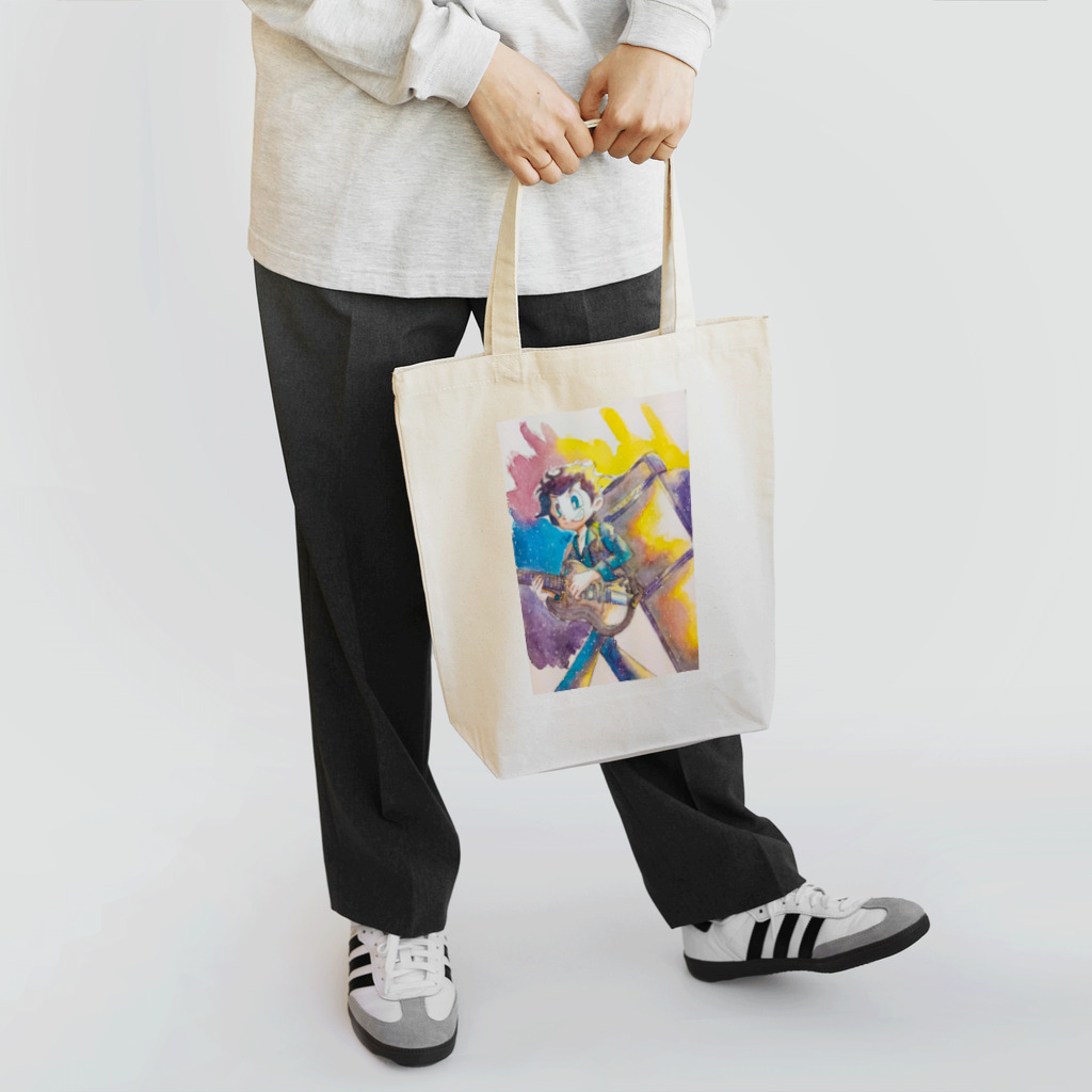 わっつ@水彩画でロックンロール&猫のジミヘンなギター女子🎸 トートバッグ
