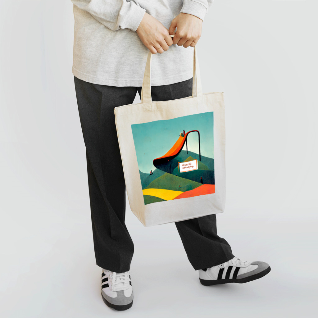 between 01のThe largest  slide / 大きな滑り台 Tote Bag