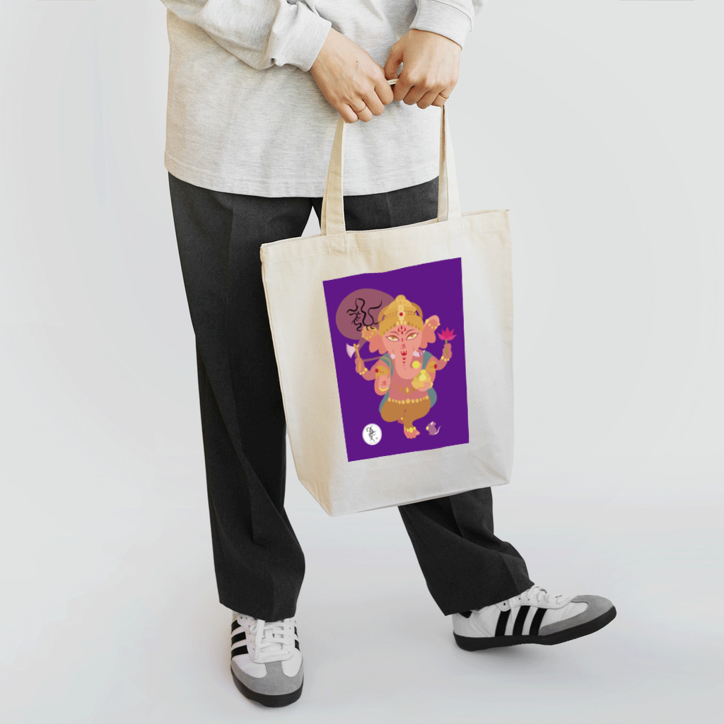 Magical World Shopの古代文字で「福」とガネーシャ様 Tote Bag