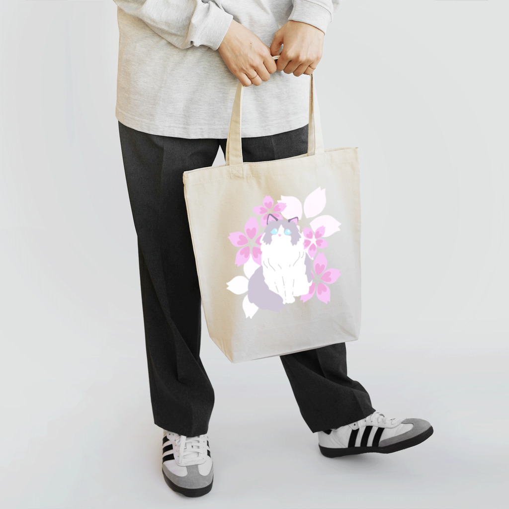 Kotetsu diary(SUZURI店)のラグドール×桜 Tote Bag