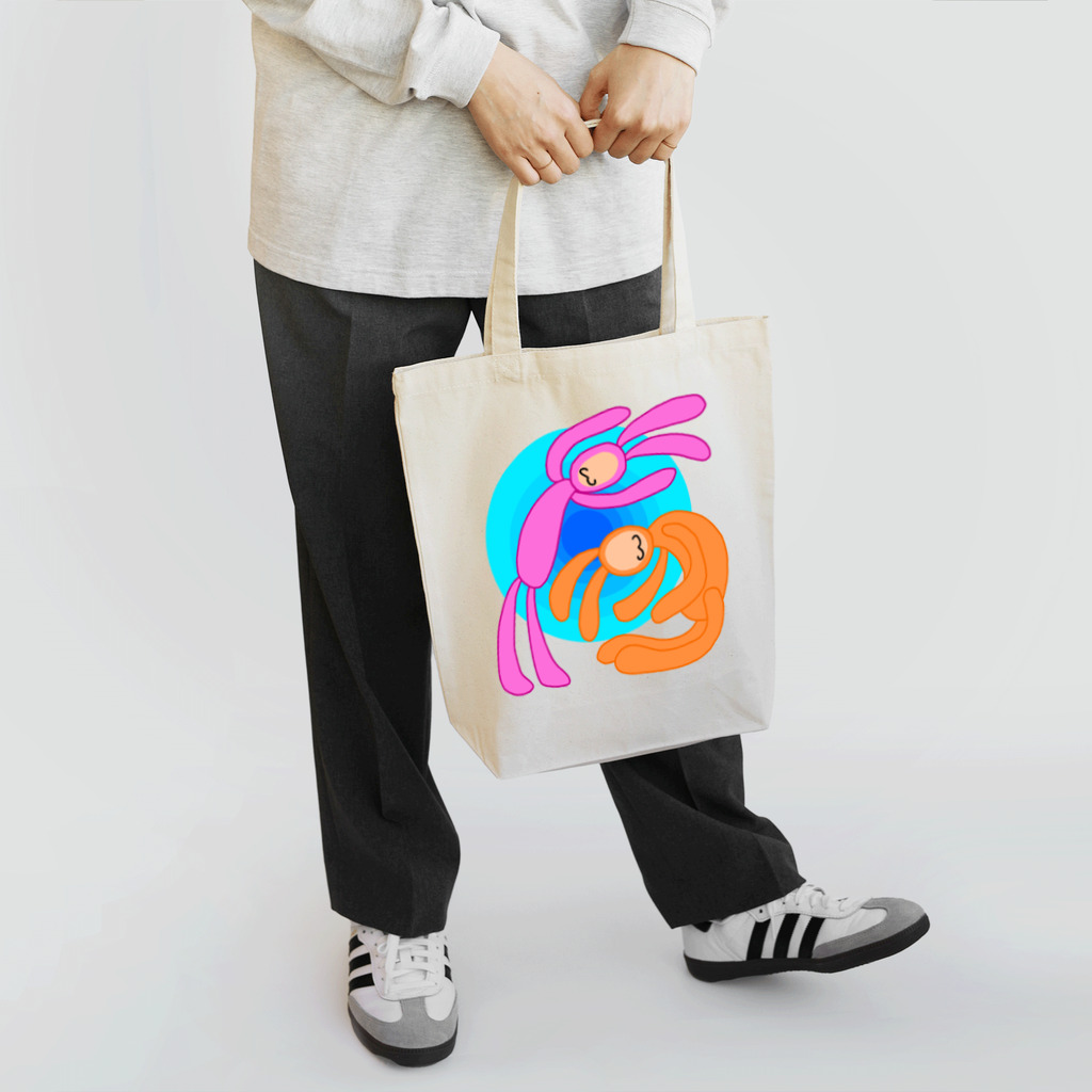 手描きのエトセトラの戯れるウサギ Tote Bag