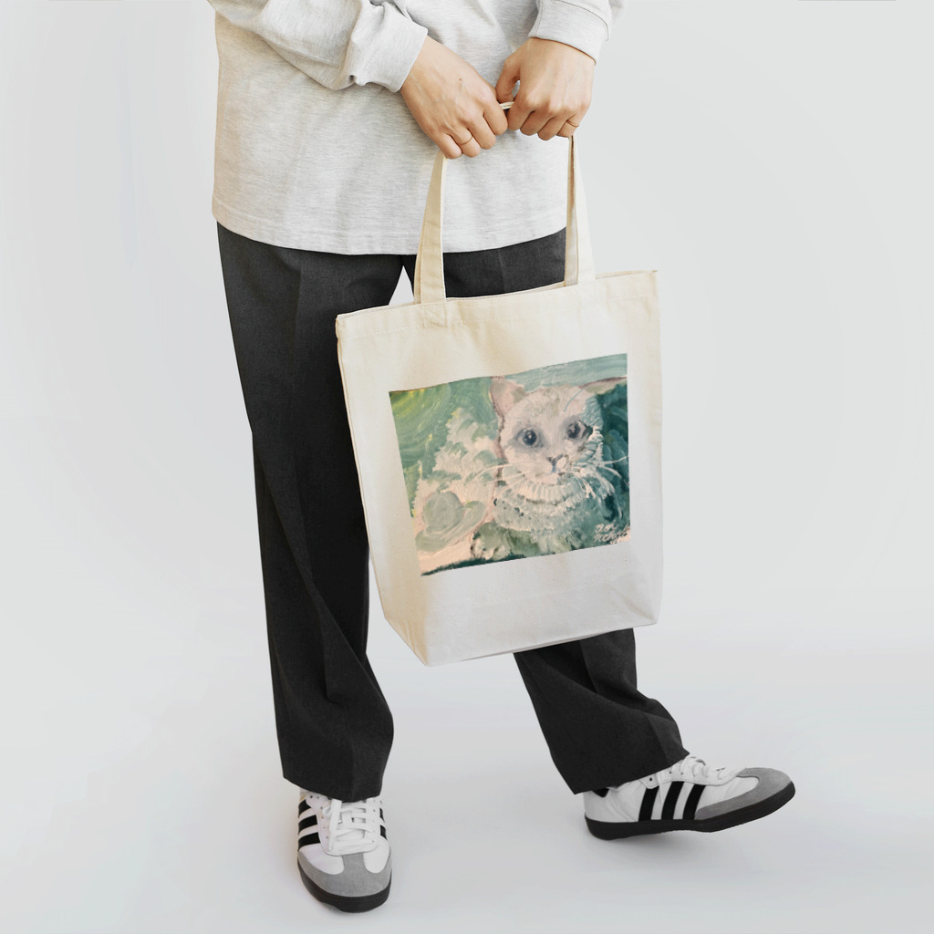 青い猫の夏の日 Tote Bag