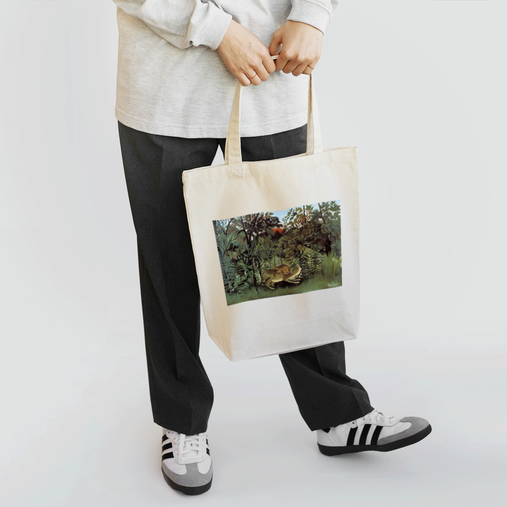 世界美術商店の飢えたライオン / The Hungry Lion Throws Itself on the Antelope Tote Bag