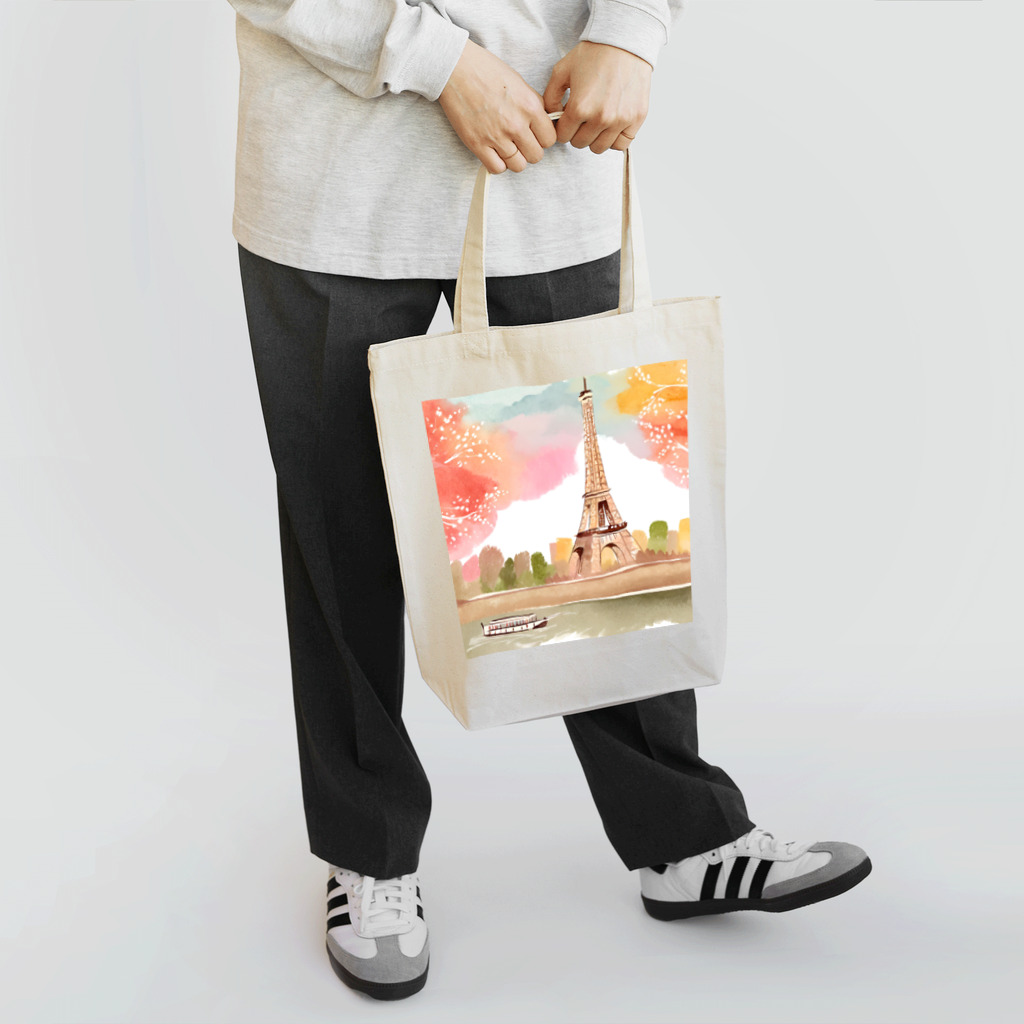 tyu-ripuのparis spring Tote Bag