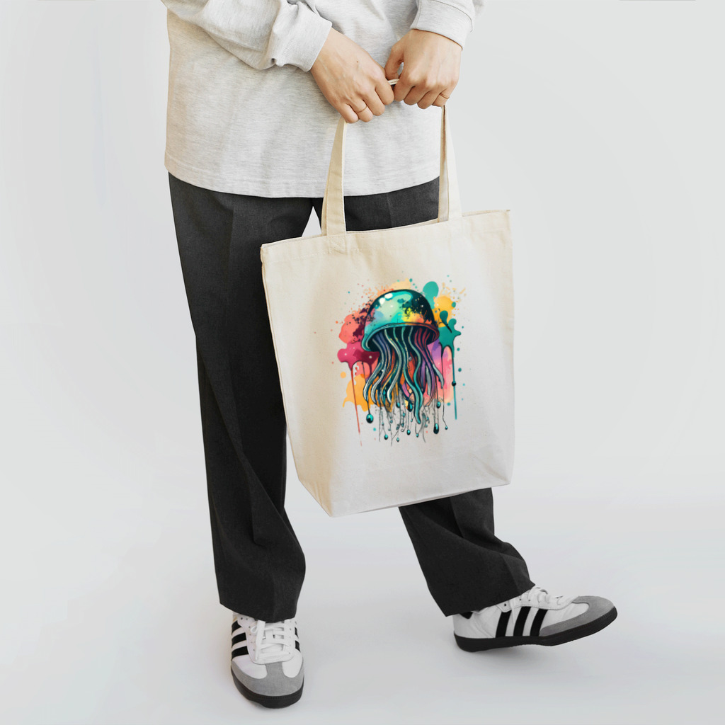 Moodifyのサイバーパンククラゲ　ミズクラゲ　水彩画スプラッシュ Tote Bag