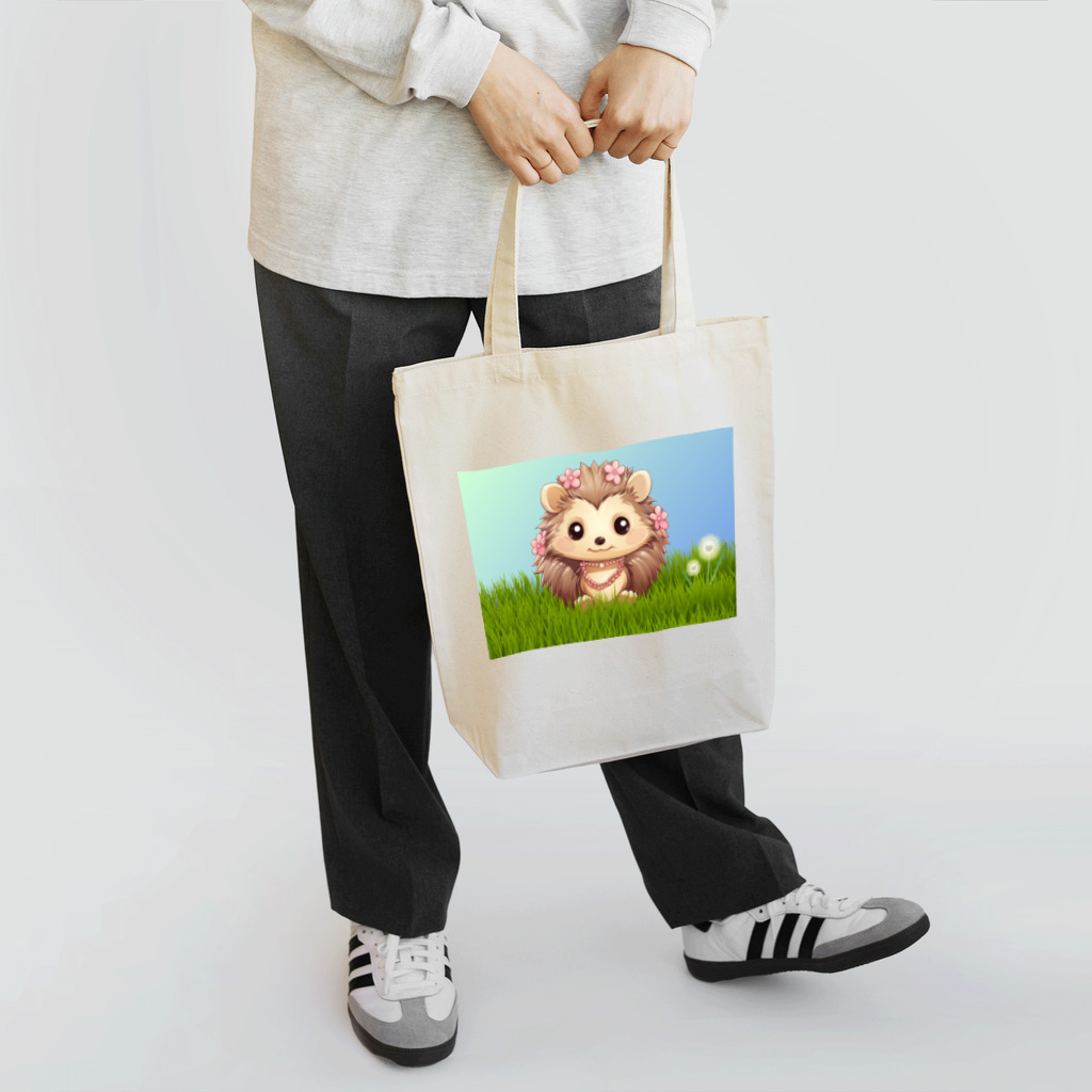 Vasetti_pressの草の中に座っているハリネズミ Tote Bag