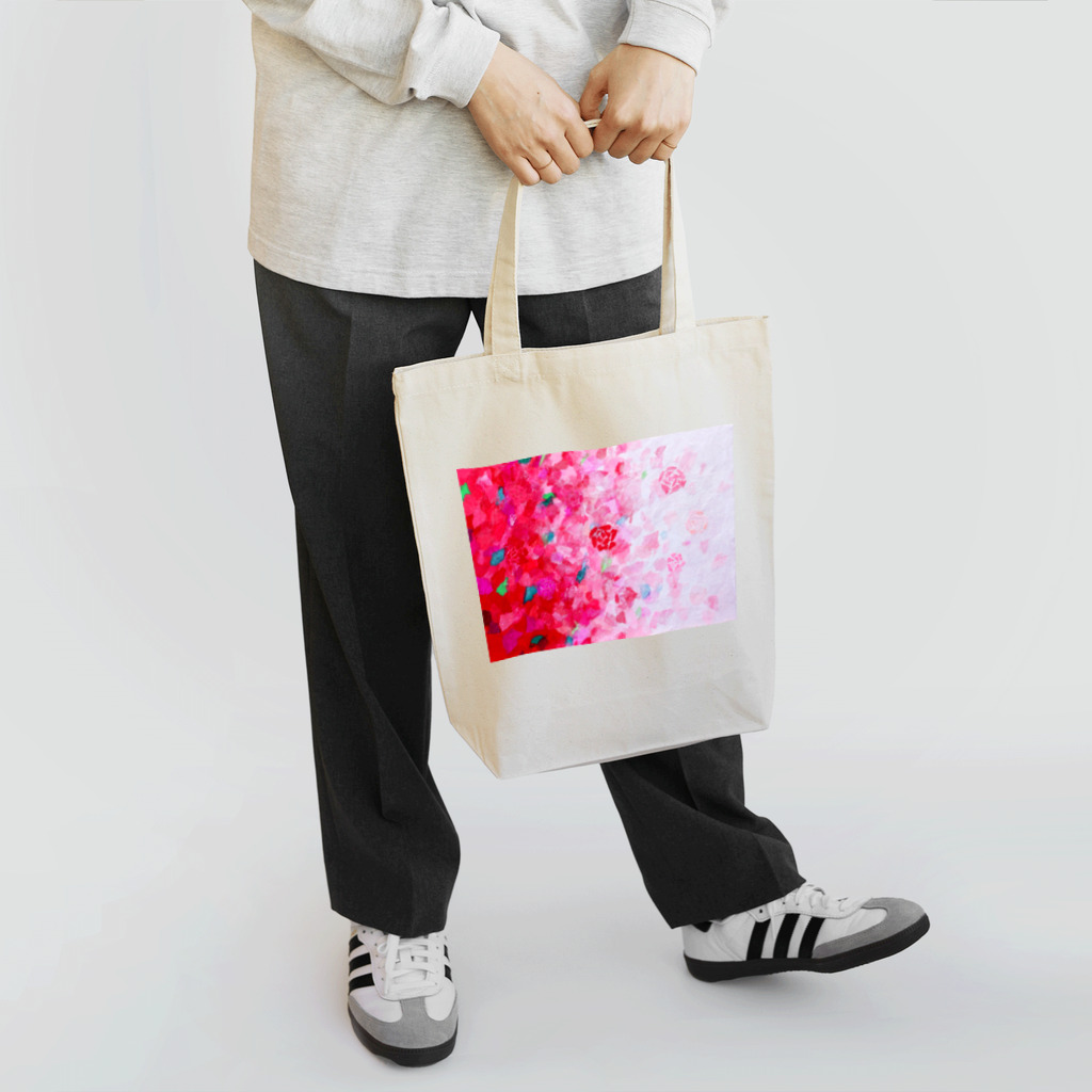 Nattsu.のアートショップのAroma -rose-  バラ・ローズ　半紙コラージュ Tote Bag