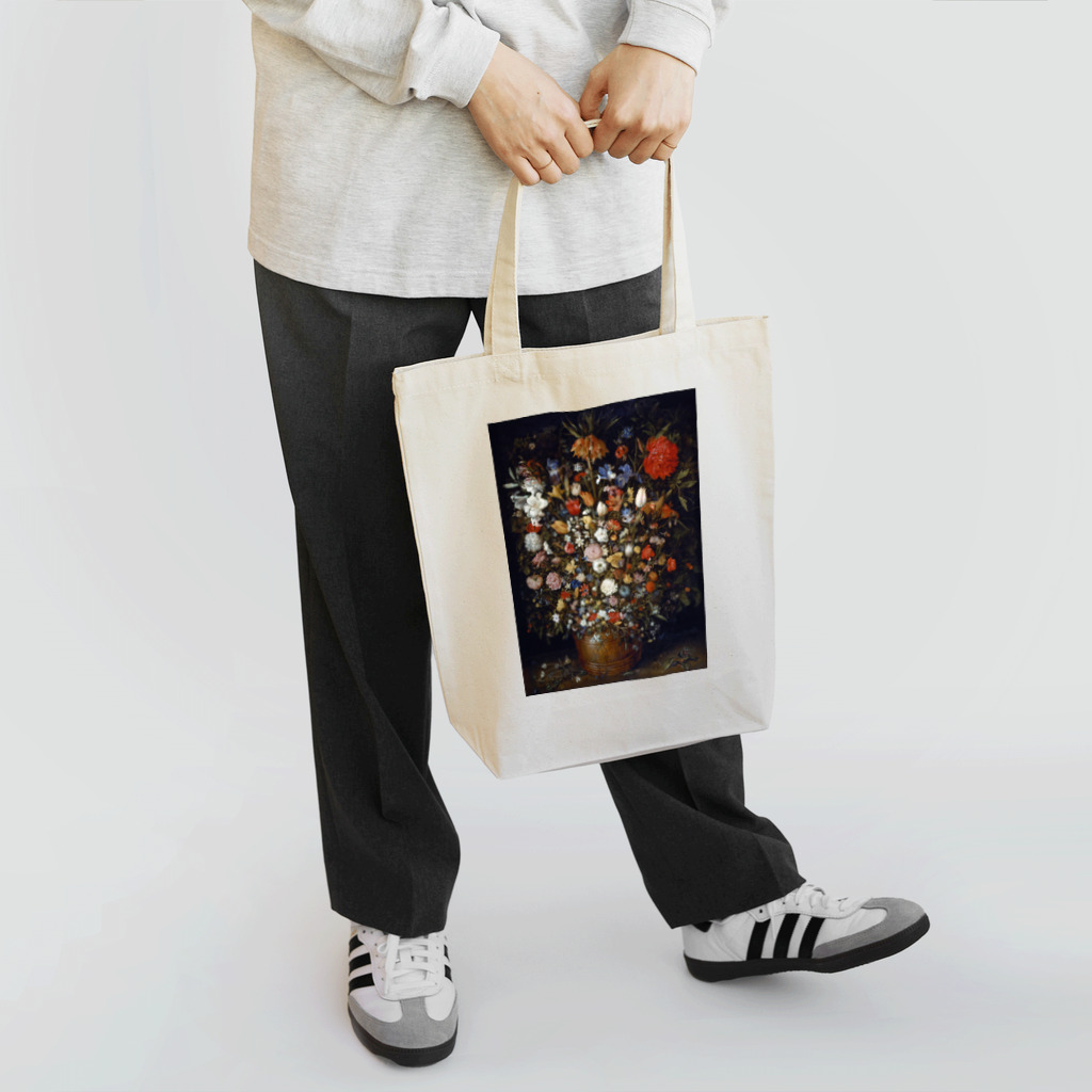 世界の絵画アートグッズのヤン・ブリューゲル（父）《木の器に咲く花》 トートバッグ