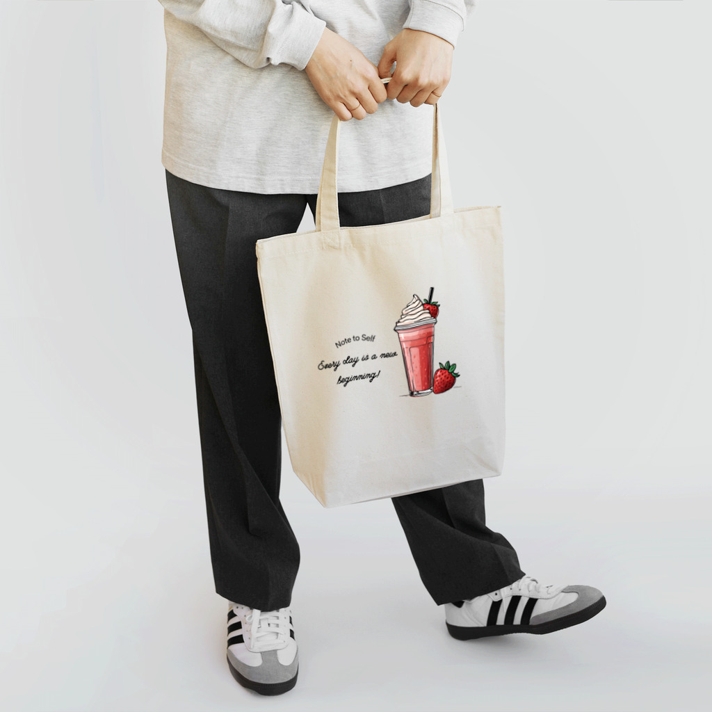 Love and peace to allのストロベリーフラペチーノとメッセージ Tote Bag