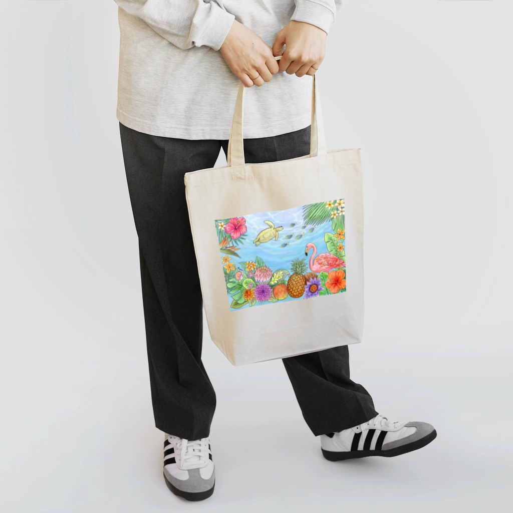 広東もなグッズのトロピカル色鉛筆画グッズ Tote Bag