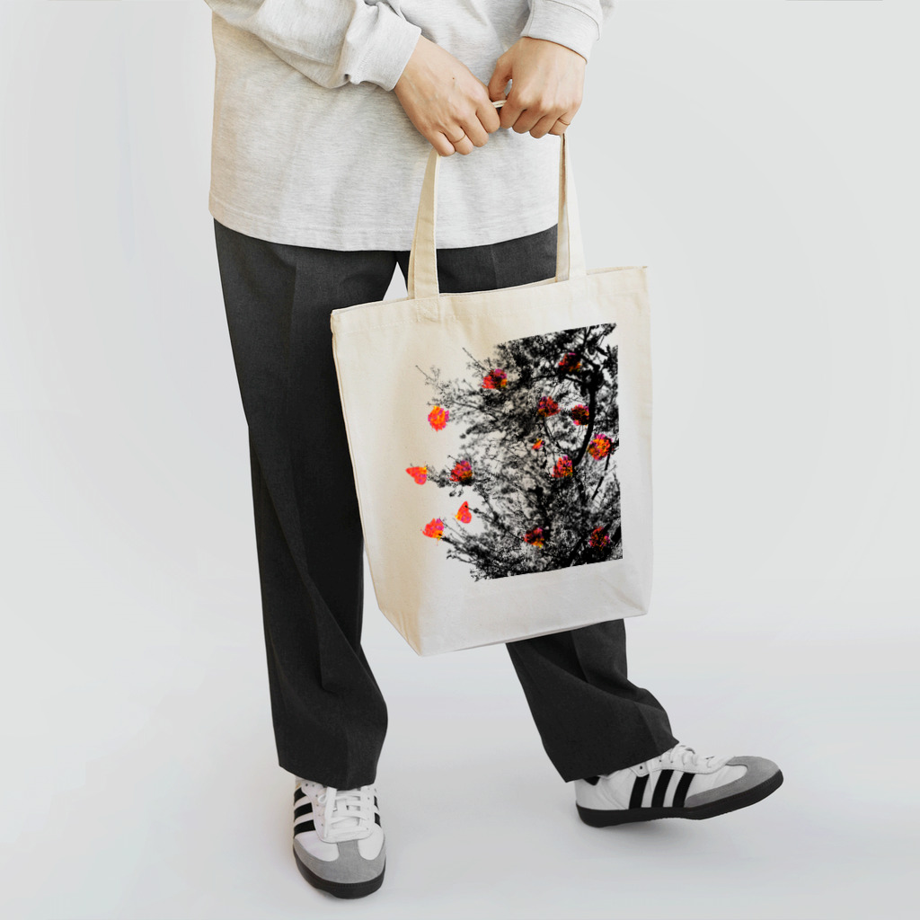 shi-chi Labo graph(詩一）の黒桜に木蓮蝶 Tote Bag