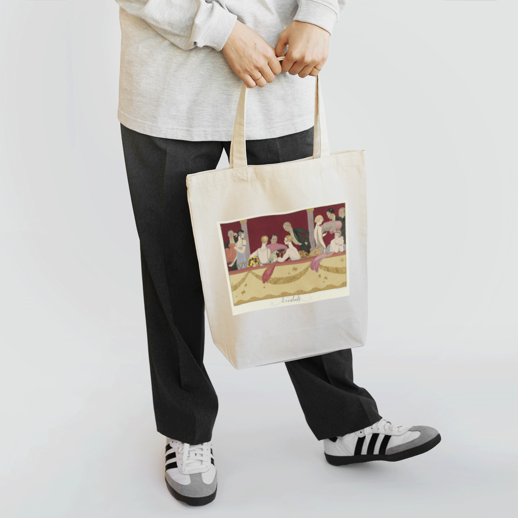 rosalinaのジョルジュ・バルビエ『ル・ボヌール・デュ・ジュール・ウ・レ・グラース・ア・ラ・モード』より《扇》 Tote Bag