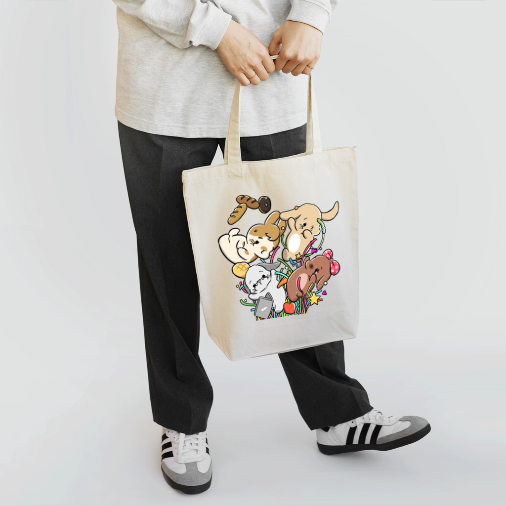 TAKUMIのもっちゃんと仲良しうさぎ4人組デザイン Tote Bag