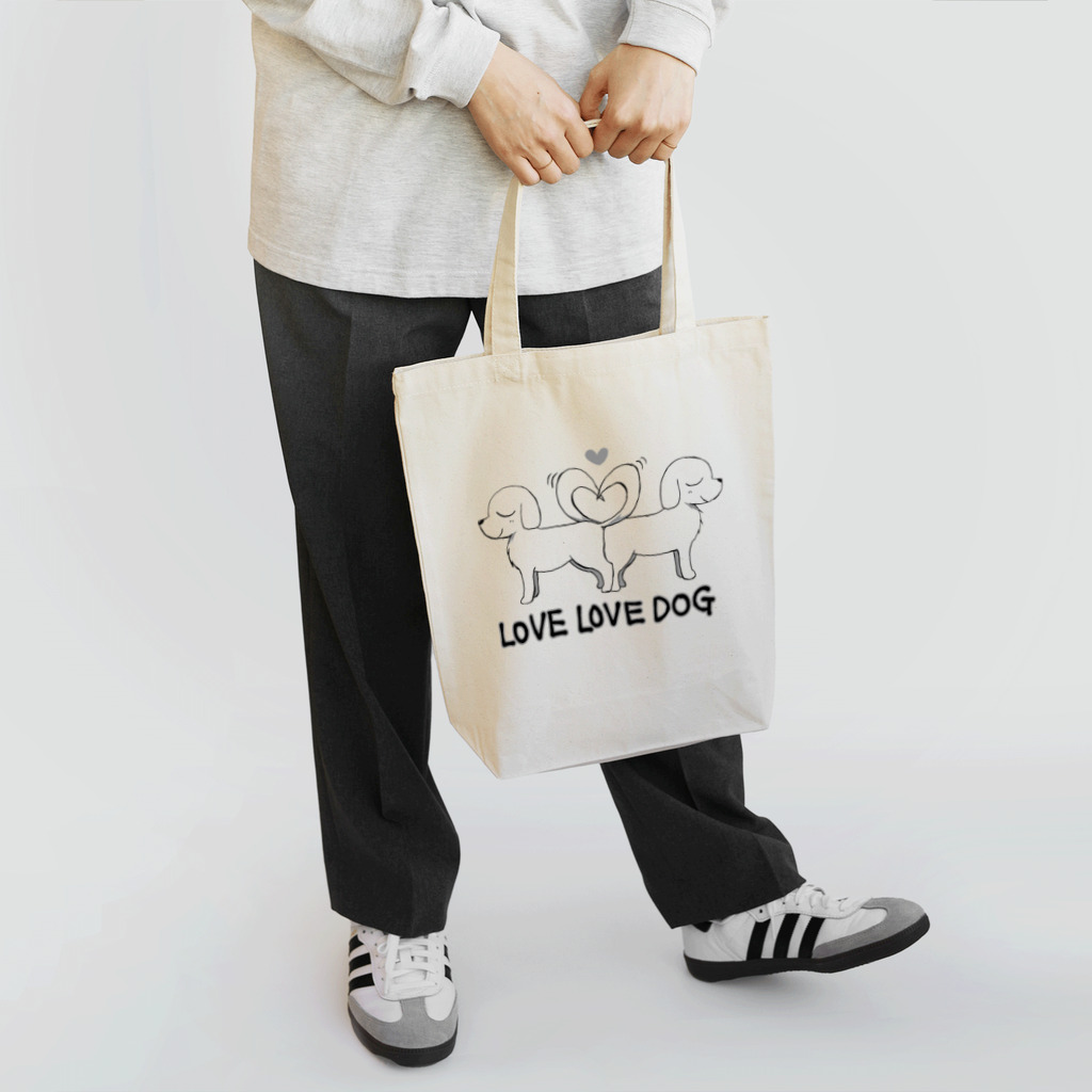 きょううんRRR・SUZURI支店のLOVE LOVE DOG Tote Bag