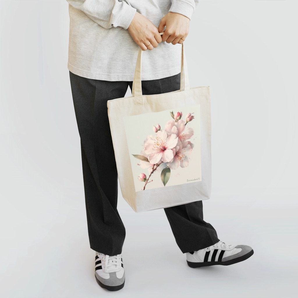 botanicalartAIの春のふんわり桜の花のアート Tote Bag