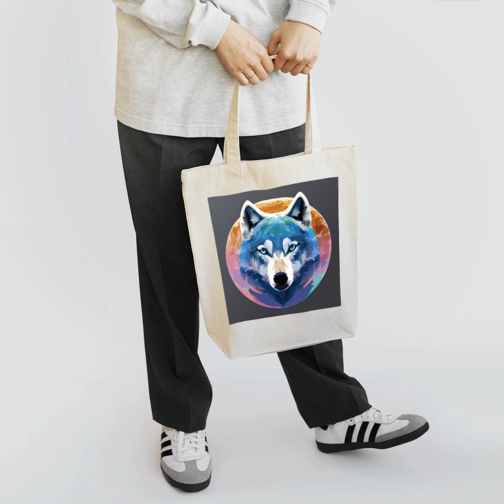 AI-factoryの銀河と青い目の狼 Tote Bag