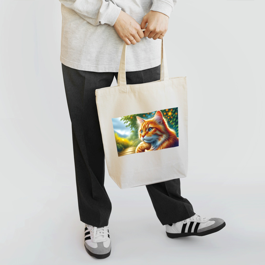 Ama'sのトラ猫Thinking Time Tote Bag