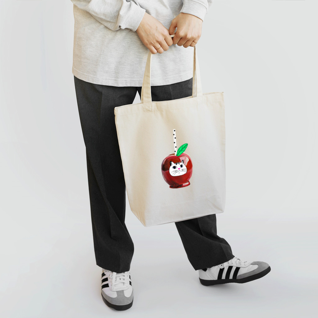 Lovecatfashionのモチ猫ちゃんりんご飴 Tote Bag