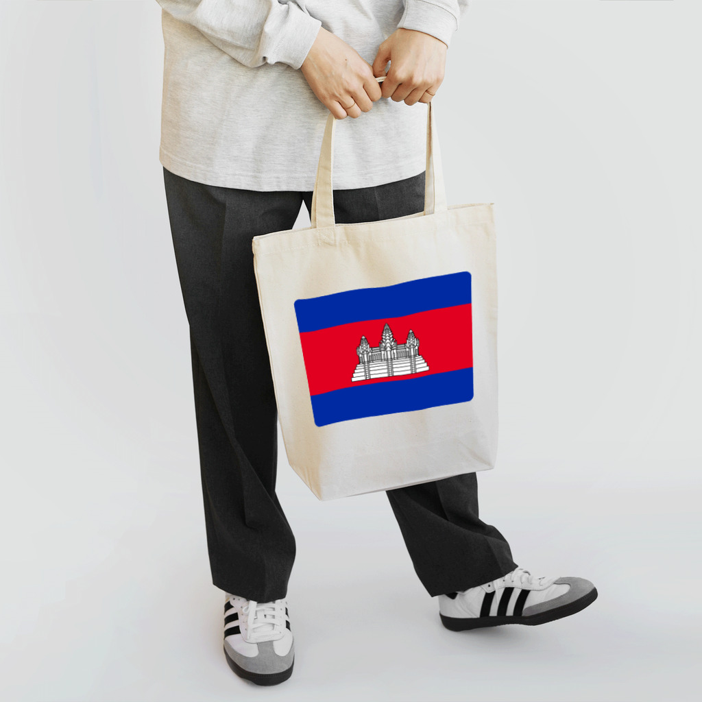 お絵かき屋さんのカンボジアの国旗 トートバッグ