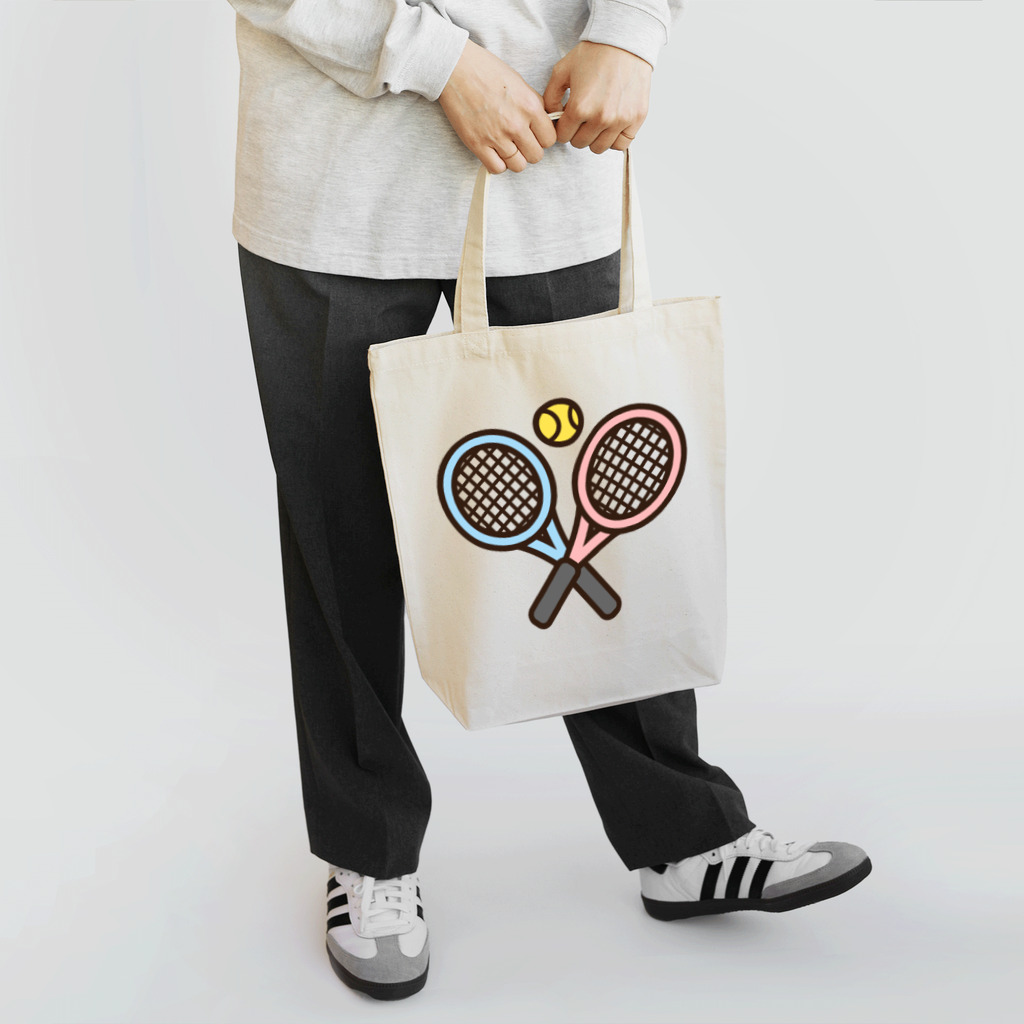 お絵かき屋さんのテニスのラケットとボール トートバッグ