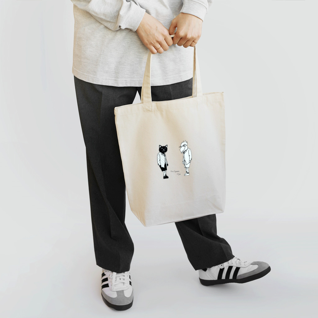 NEOJAPANESESTYLE                               のB_Lack_Cat&Mr.CHICKENHEART Tote Bag