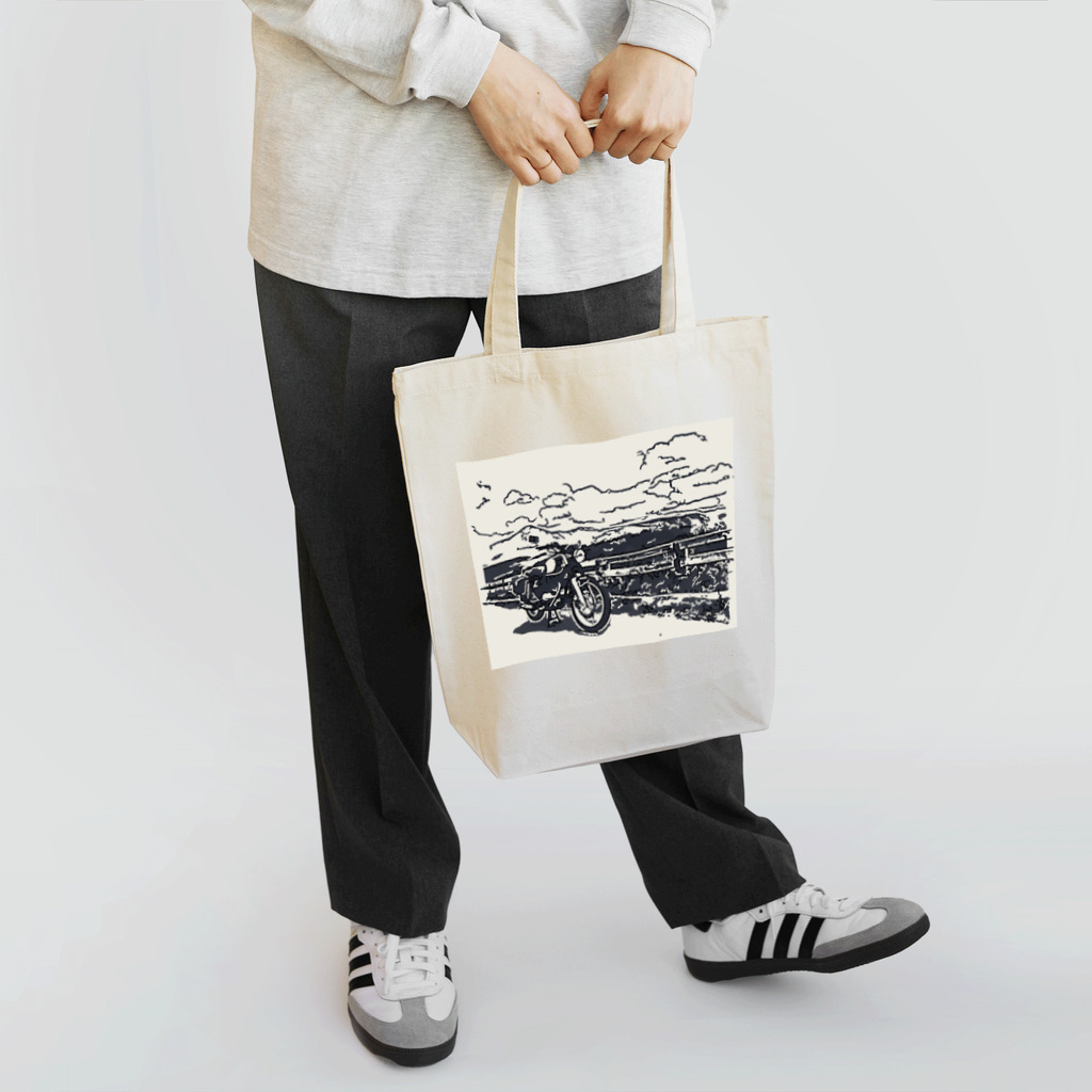 いい感じのおみせのバイク　オートバイ　ヴィンテージ　 エストレヤ 山 Tote Bag