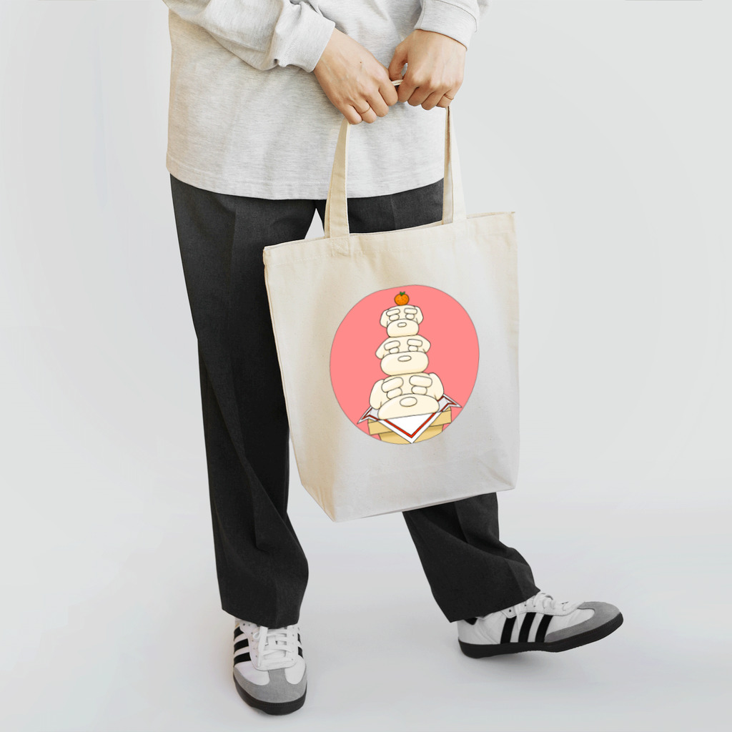 チキン南蛮のオリジナルグッズ売り場のお正月鏡餅白シュナちゃん Tote Bag