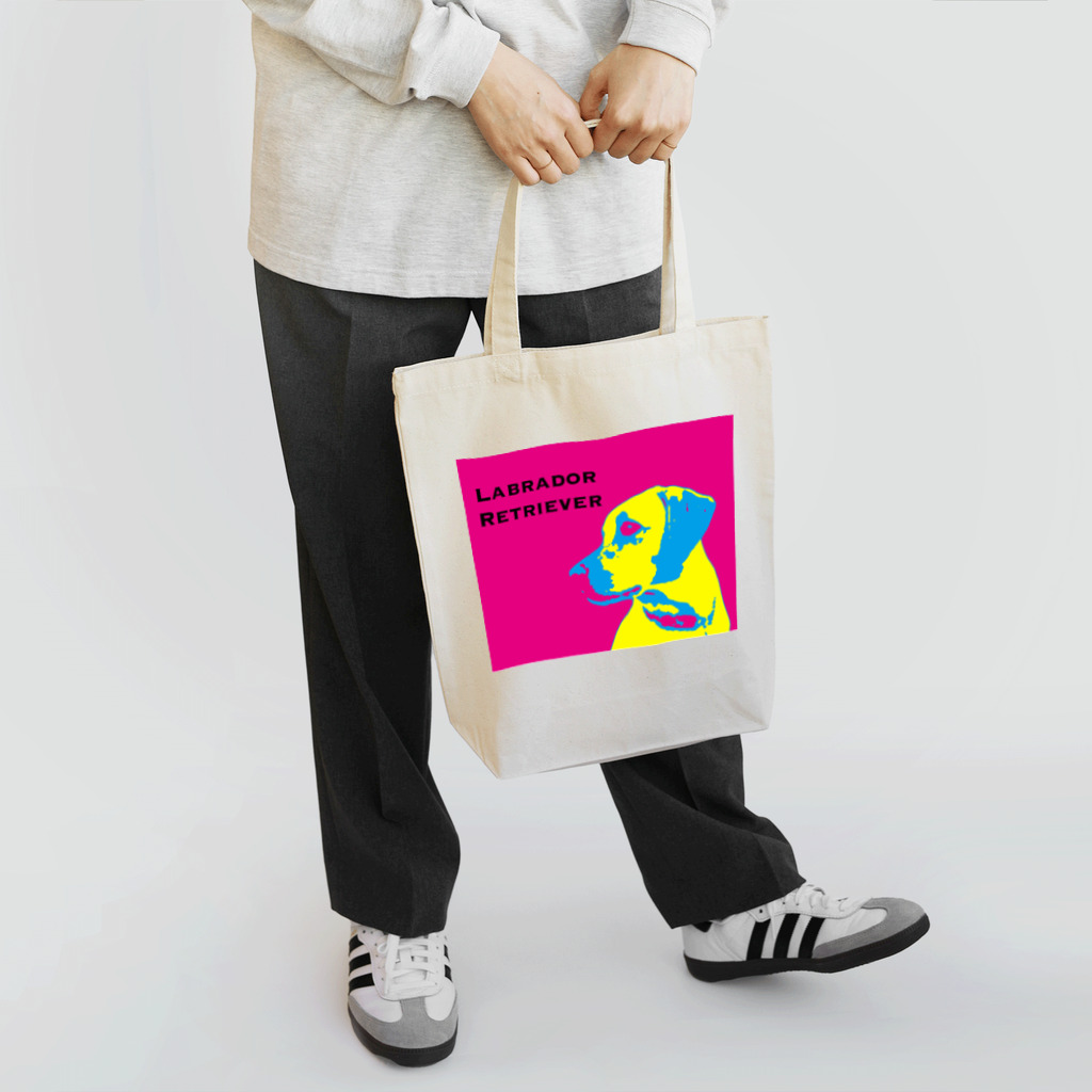 HanaTorantaのラブラドール　抽象化イエロー×ピンクver. Tote Bag