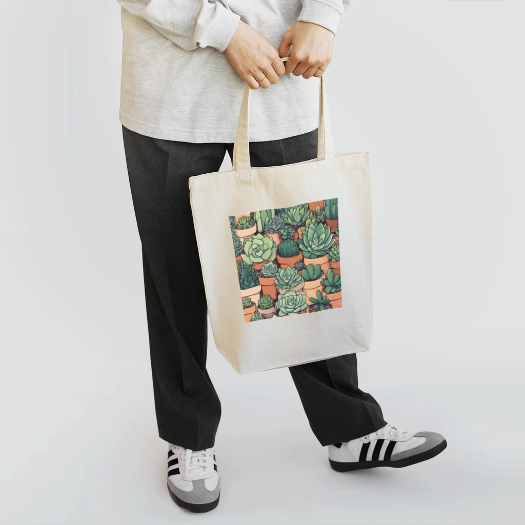 green artist のプランツパラダイスシリーズ多肉いっぱい Tote Bag