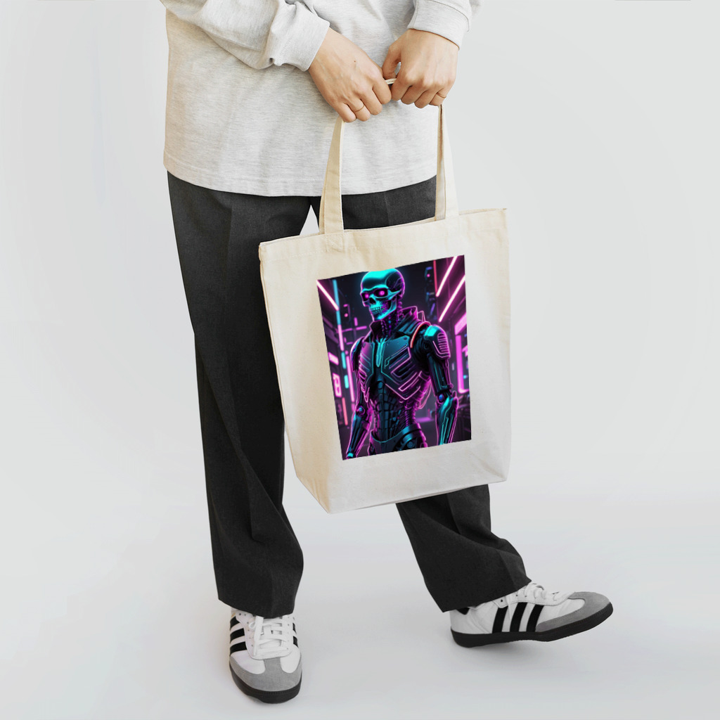 Skeletonの超クールな骸骨のサイバーパンクアート！ Tote Bag