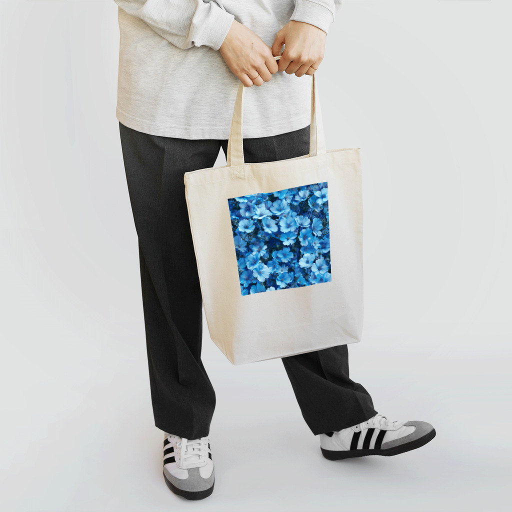 オンラインショップイエローリーフの水色小さな花 Tote Bag