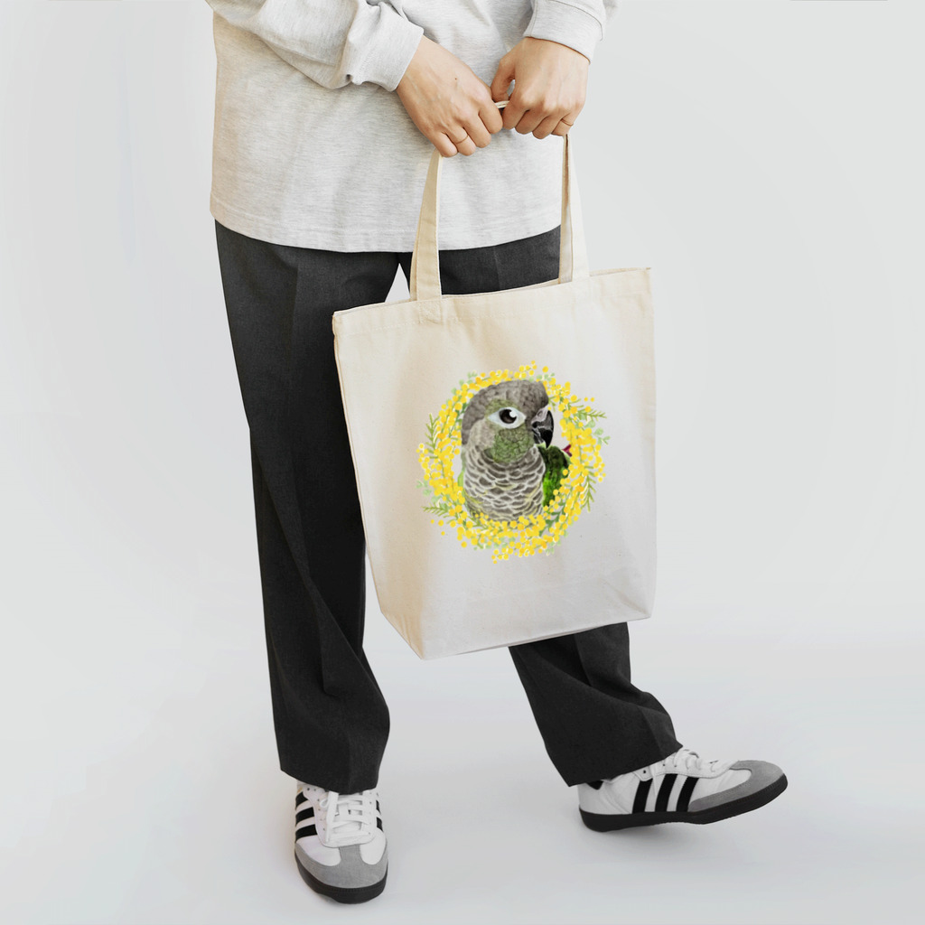 mariechan_koboの038 ウロコインコノーマル ミモザのリース Tote Bag