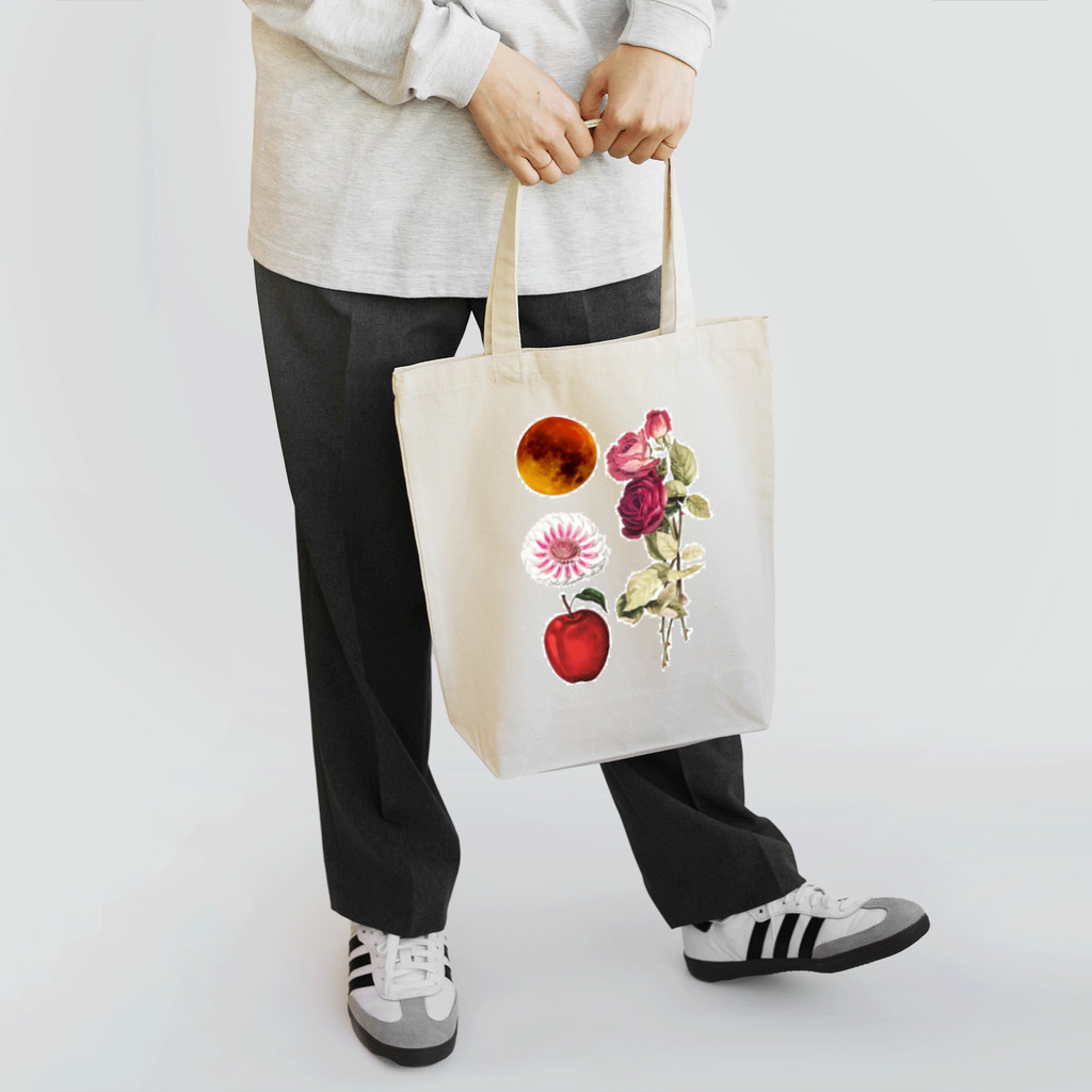 HANDSOMEの赤いりんごと赤い薔薇と赤い月と Tote Bag