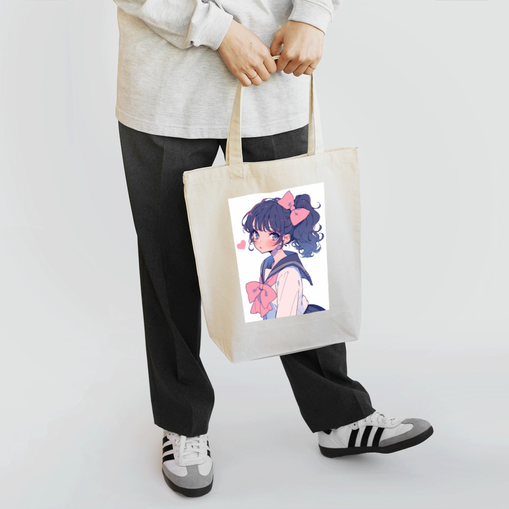 AQUAMETAVERSEのキュートな大きなリボン　BLUE PLUM  691 Tote Bag