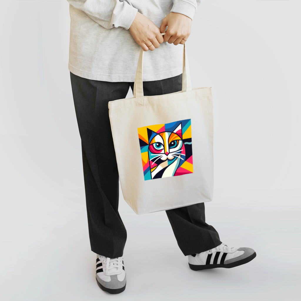 大人かわいい動物の世界のカラフル猫 Tote Bag