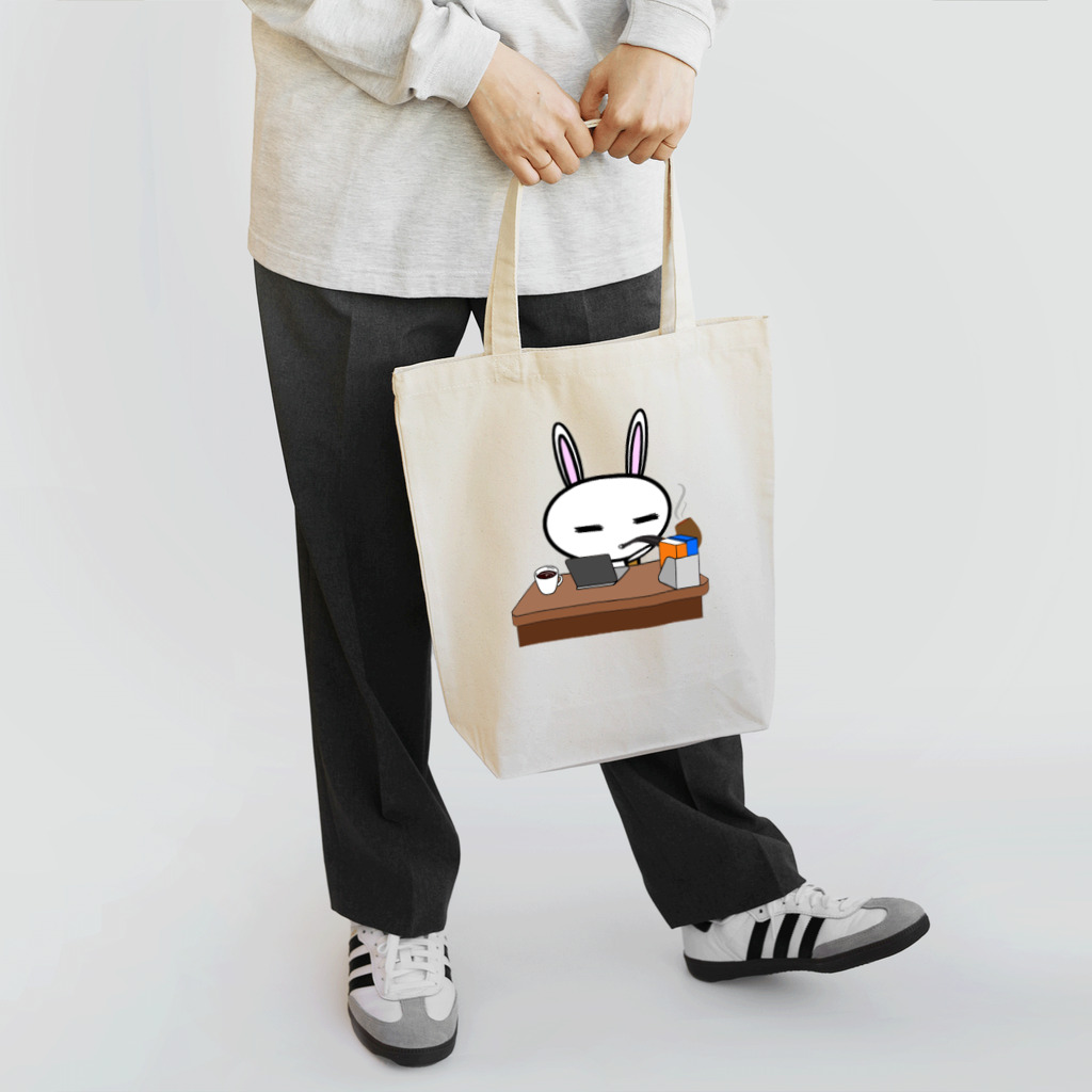 piderreの執筆中のうさぎ Tote Bag