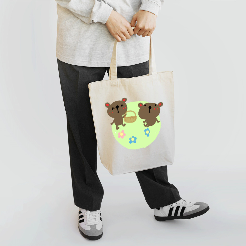 ワックマちゃんのわっくま　くまの花摘み Tote Bag