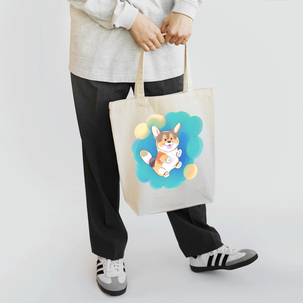 nakagawa-kikakuのコーギーの大ジャンプ Tote Bag