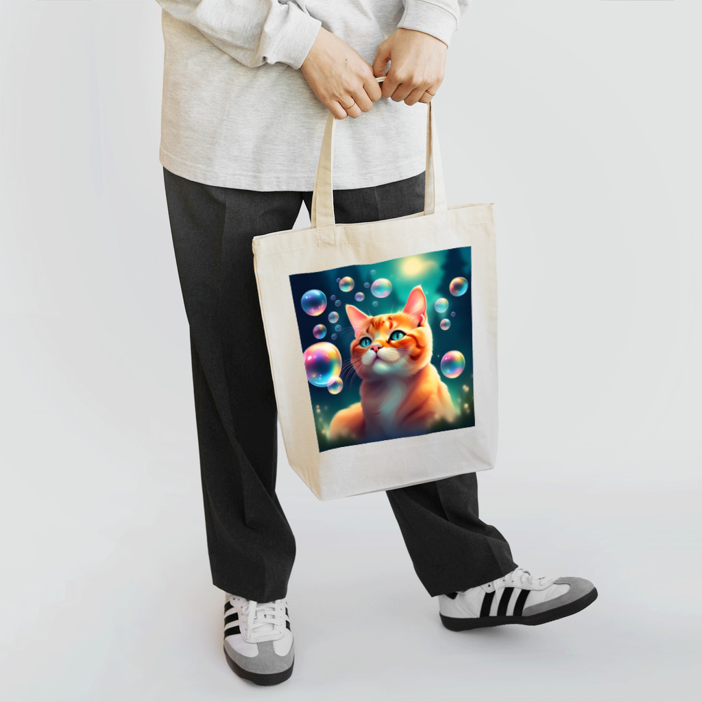 Stork_sanのにゃんともカラフルバブル Tote Bag