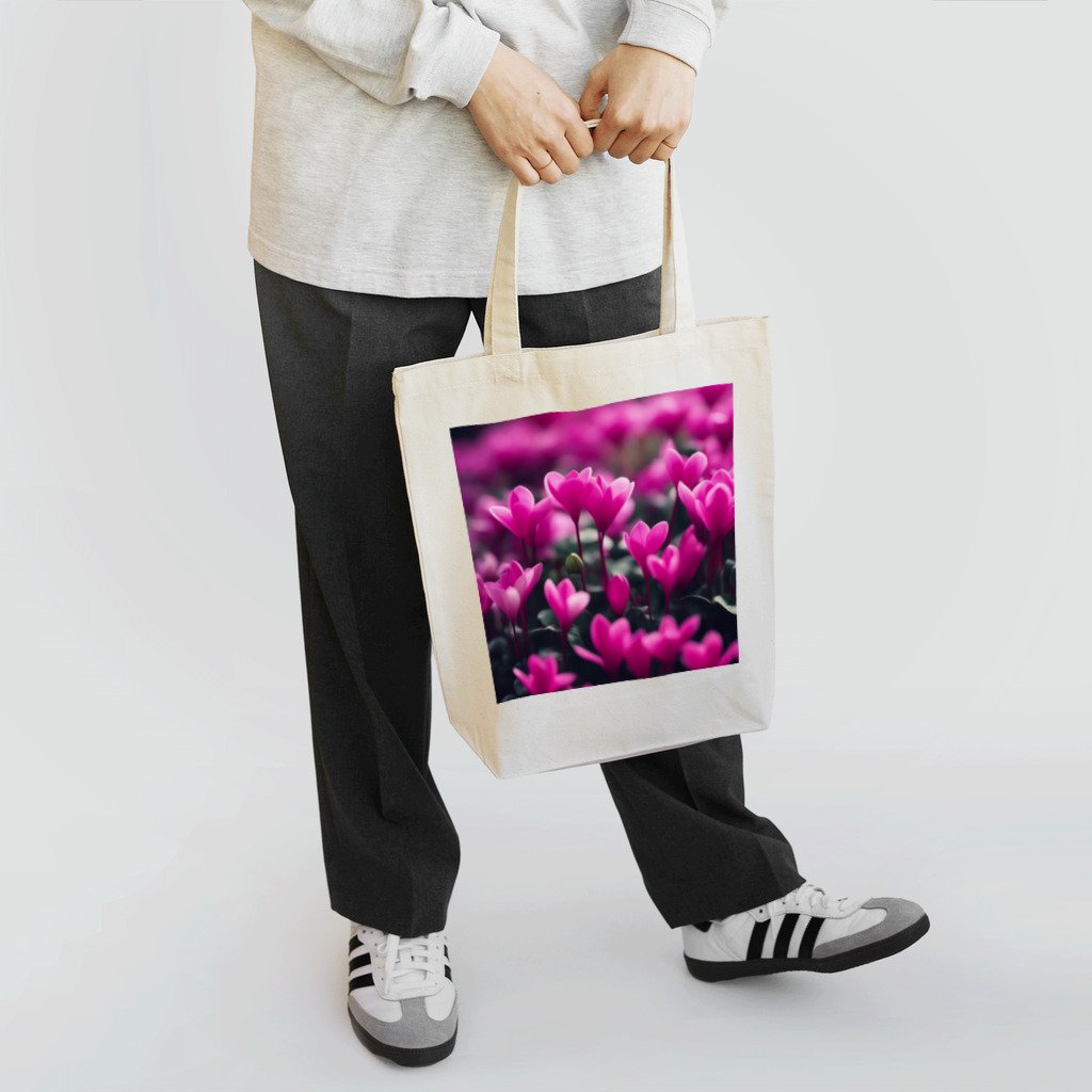 紅茶のシクラメン柄 Tote Bag