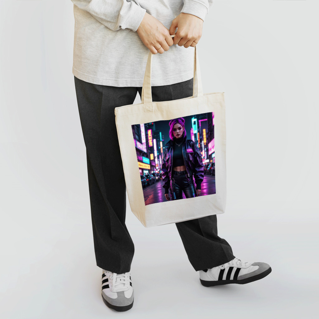 AI美女ワールドのサイバーパンク Tote Bag