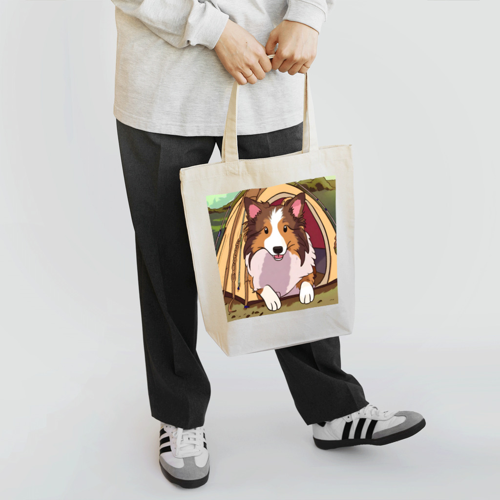 camper's dogのcamper's dog  シェットランドシープドッグ　イラスト Tote Bag